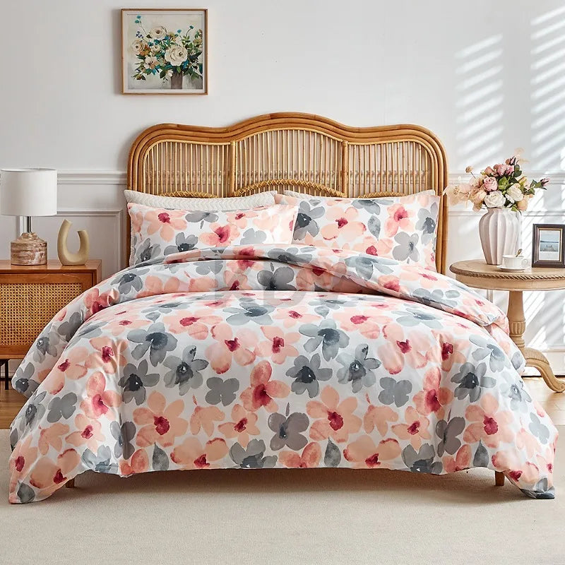 Vintage Floral Duvet Cover Set with Pillowcases