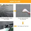 Instructions showing how to use an iron to steam a suede headliner fabric to prevent creases on a car interior