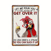 Retro Funny Chicken Farm Metal Sign for Kitchen and Coop