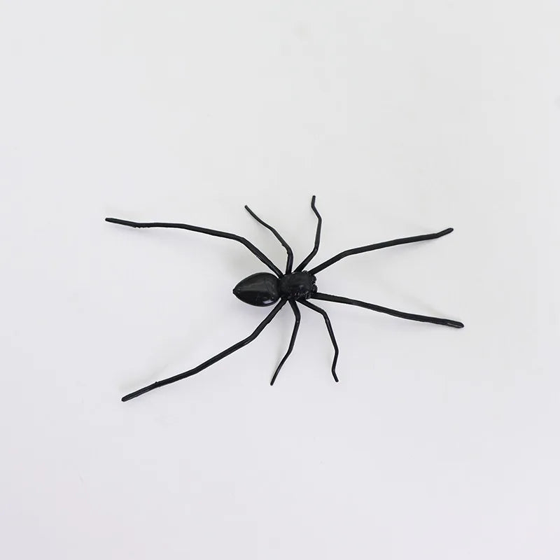 Araignée noire réaliste utilisée comme aimant de réfrigérateur.