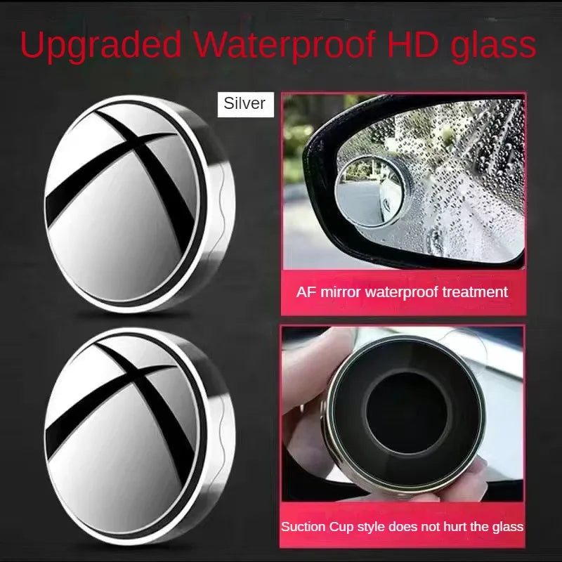 Silver upgraded waterproof HD glass blind spot mirror for car rearview