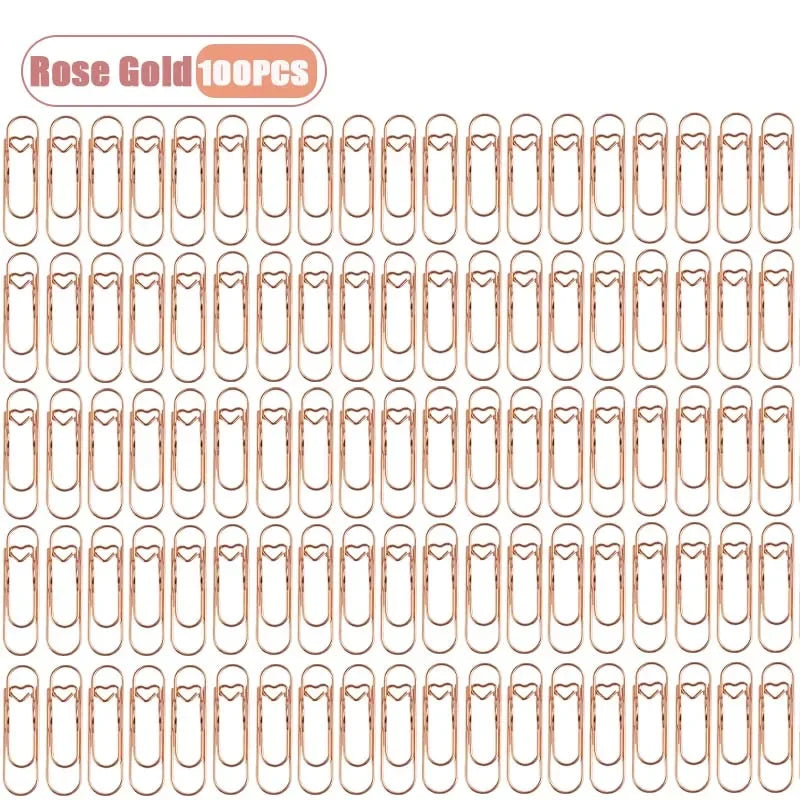 Heart-Shaped Metal Pen Clips for Notebooks and Journals