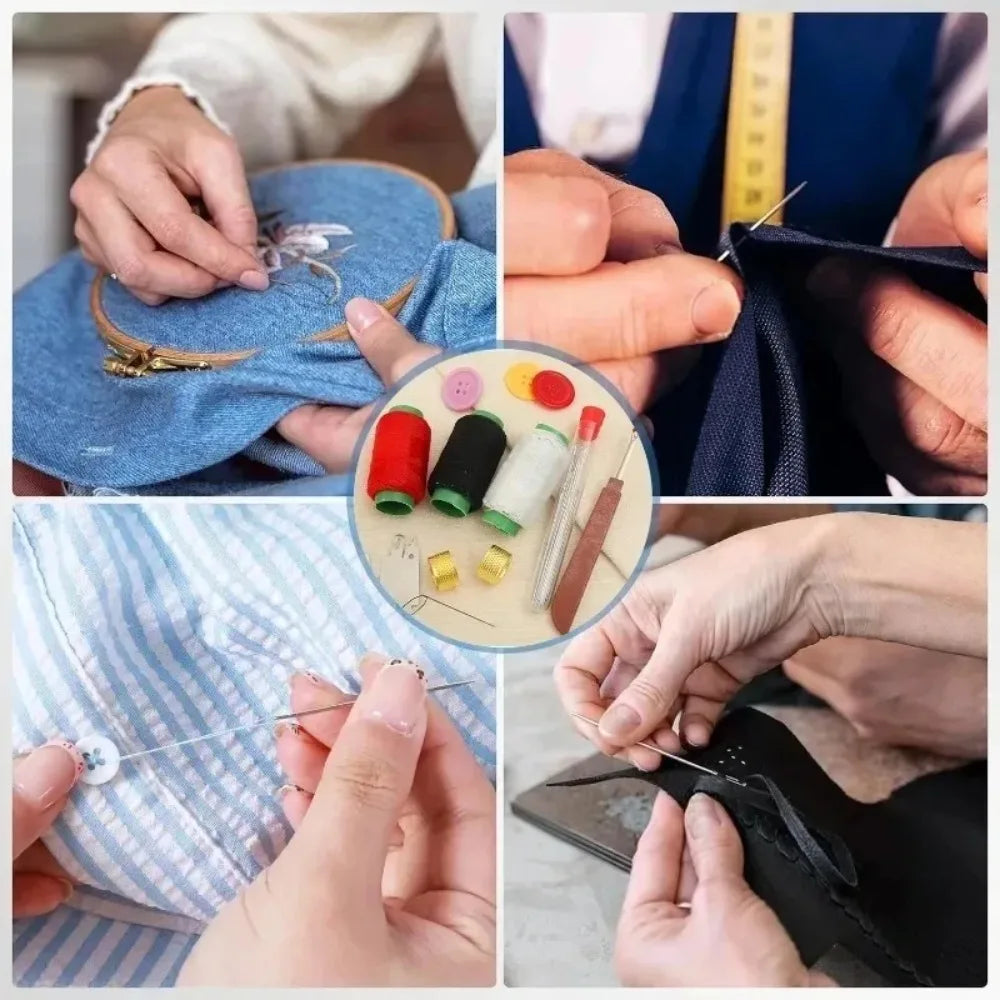 Complete Sewing and Embroidery Kit with Needles, Thread, and Accessories