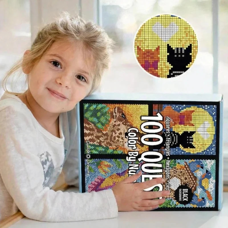 Color by Numbers Coloring Book for Adults with Dual-Head Pens