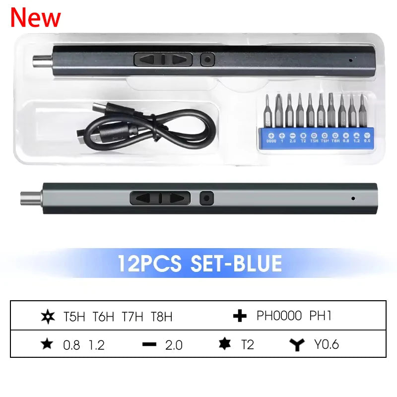 Cordless Electric Screwdriver with LED Light & Type-C Charging