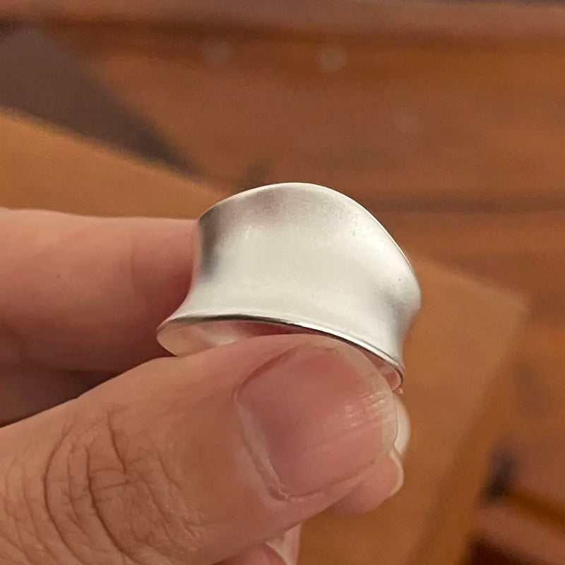 Minimalist Moon Phase Sterling Silver Ring Set
