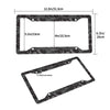 Aluminum license plate frame with a black and grey camouflage finish, shown in two views.