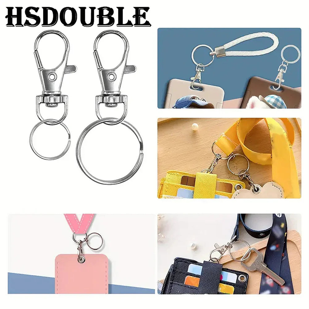 Silver Swivel Snap Hooks with Key Rings (20-Pack)