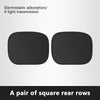 A pair of black square rear window sun shades designed for electrostatic adsorption.