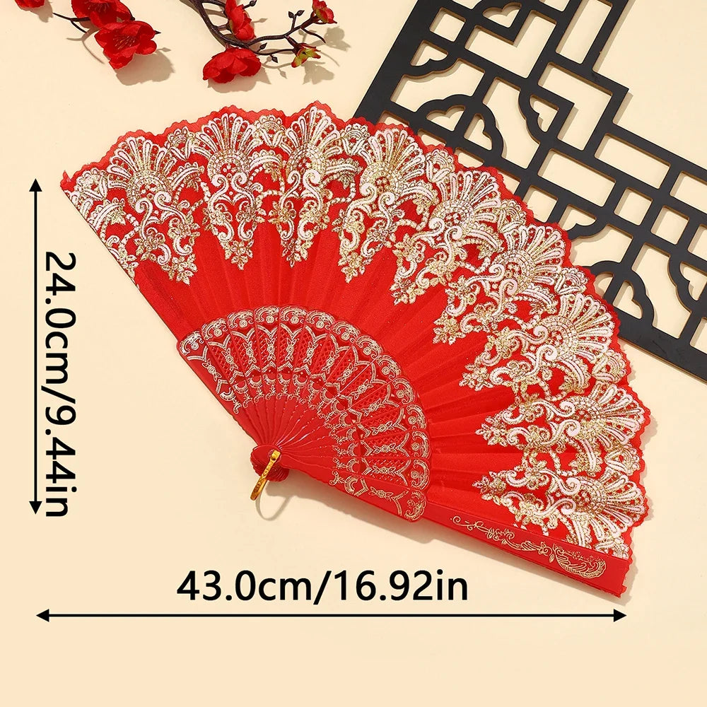 Elegant Hanfu Folding Fan for Dance, Parties & Home Decor