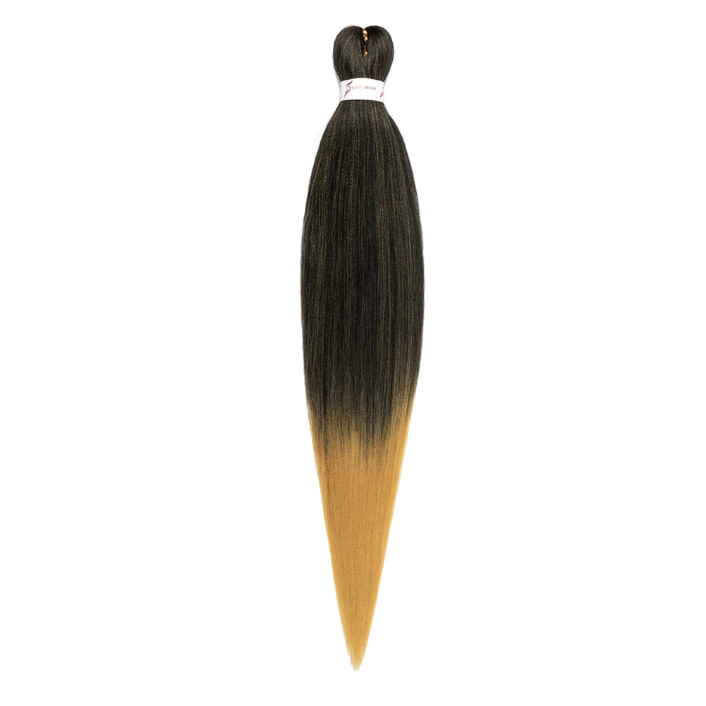 Vorgestretzte Ombré-ExtENSIONS für geflochtenes Haar in dunklem Grau zu goldenem Blond