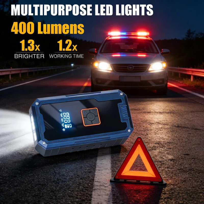 Portable Car Jump Starter with Air Compressor