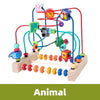 Wooden bead maze roller coaster toy featuring colorful beads and an abacus counter.
