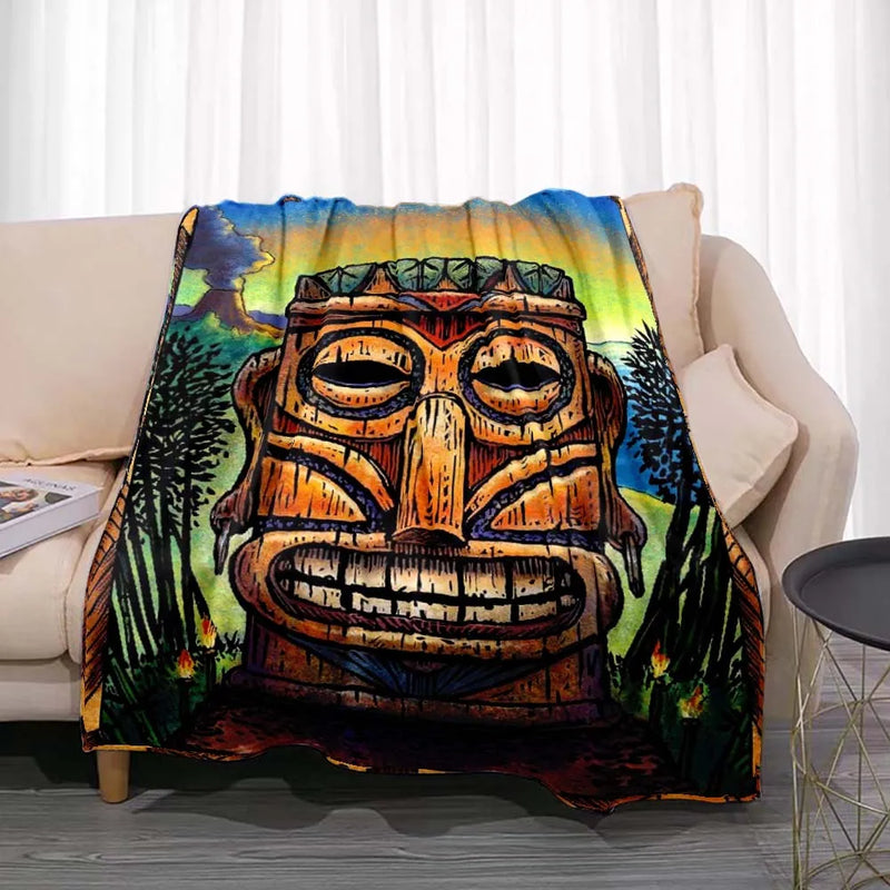 Manta de Lana Fleece con Estampado Tiki Bar Aloha