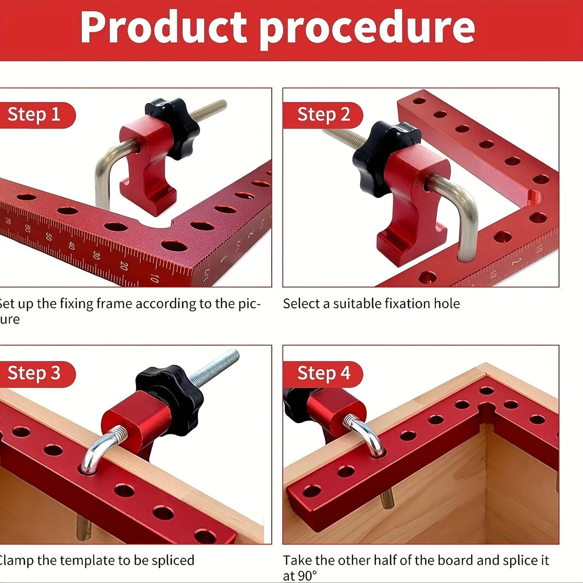 Aluminum Alloy Right Angle Clamp with 90-Degree Positioning Ruler