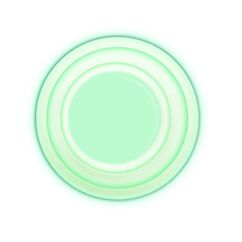 A circular silicone pad with concentric rings in a light mint green color.