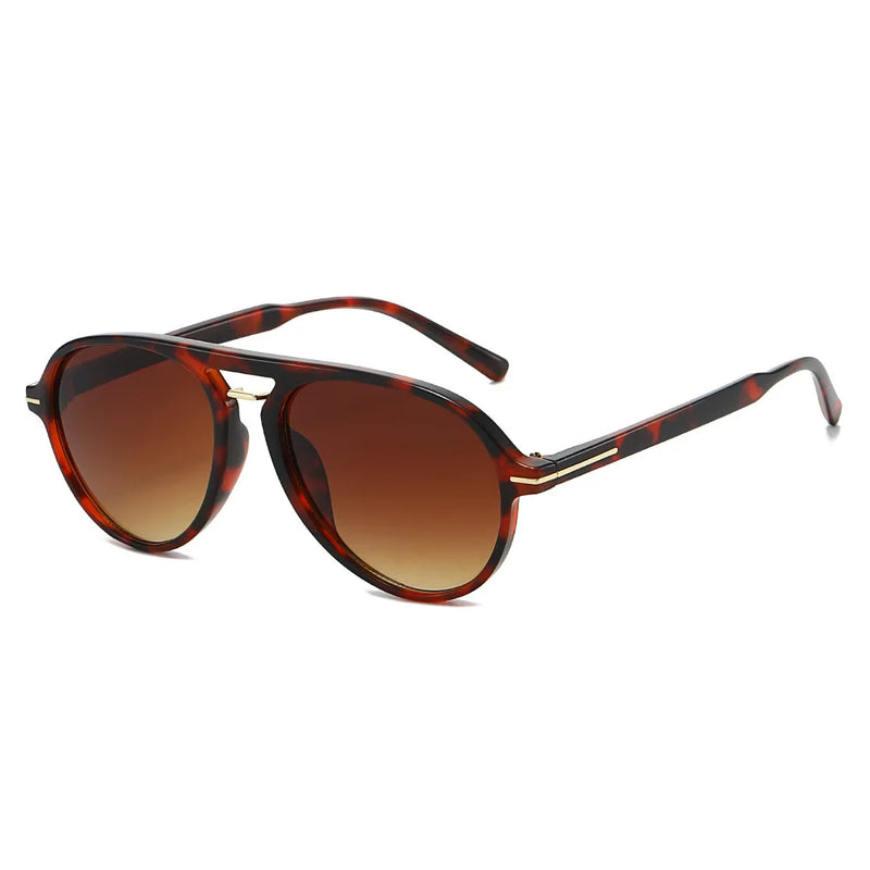 Retro Double-Beam Pilot Sunglasses