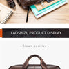 Genuine Leather Laptop Briefcase for Men – 14" Retro Cowhide Bag