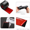 Roll of black self-adhesive PVC car side skirt and door edge protection strip shown in various forms.