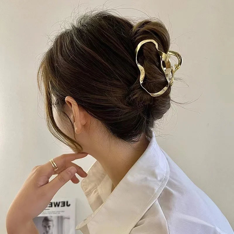 Gold S-Shaped Metal Hair Claw