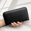 Classic Black Men's Leather Wallet with Phone Pocket