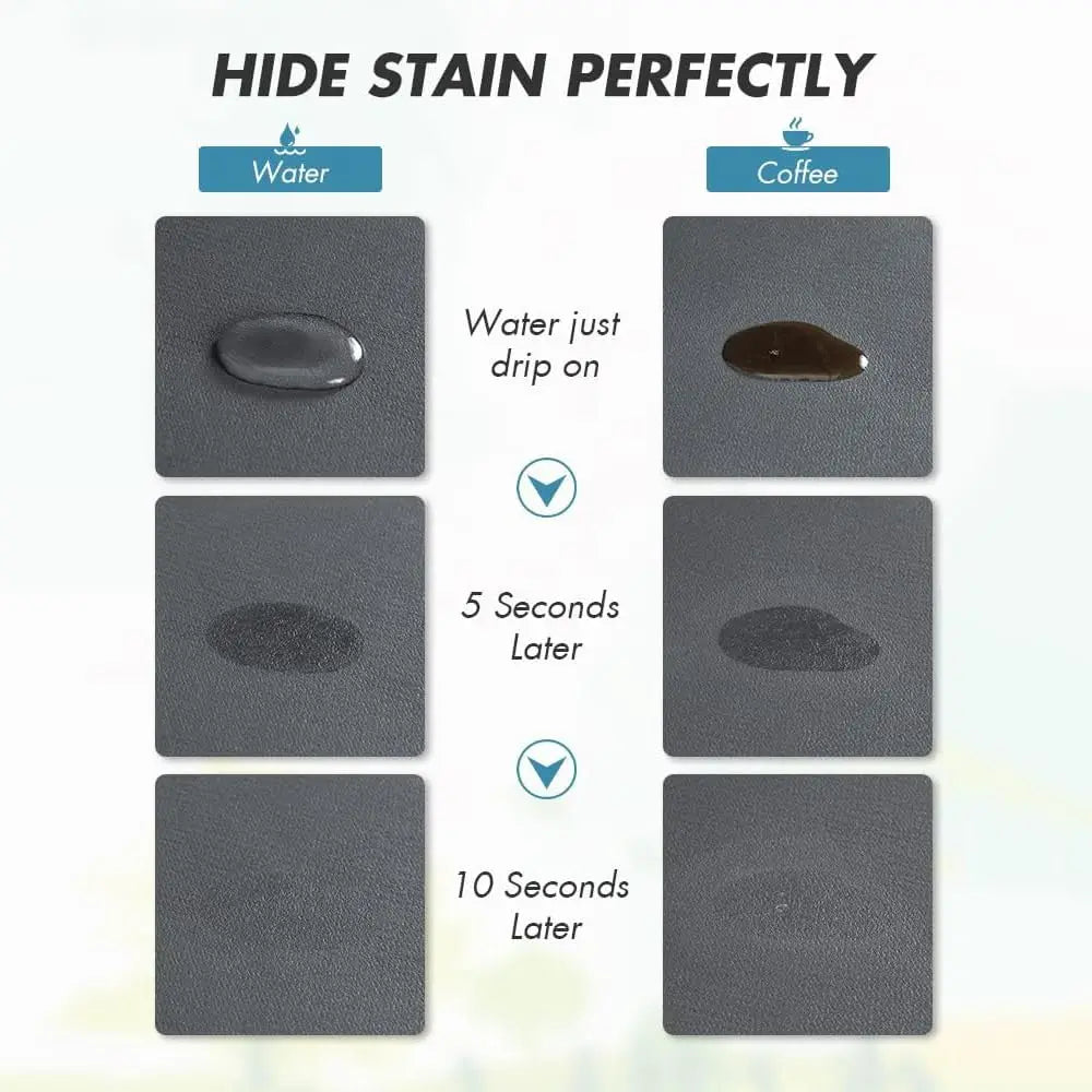 A set of non-slip mats designed to hide stains from water and coffee on a washer or dryer top.