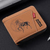 Vintage Waxed Leather Bifold Wallet with Coin Pocket