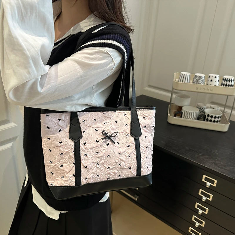 Sac Tote à Pois avec Nœud