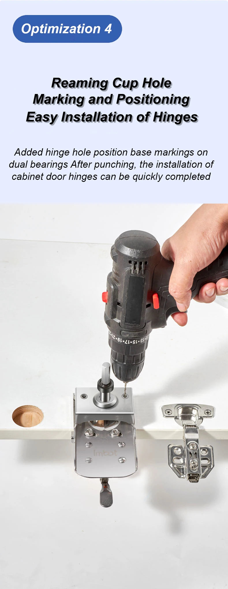 Cabinet Door Hinge Hole Drilling Jig
