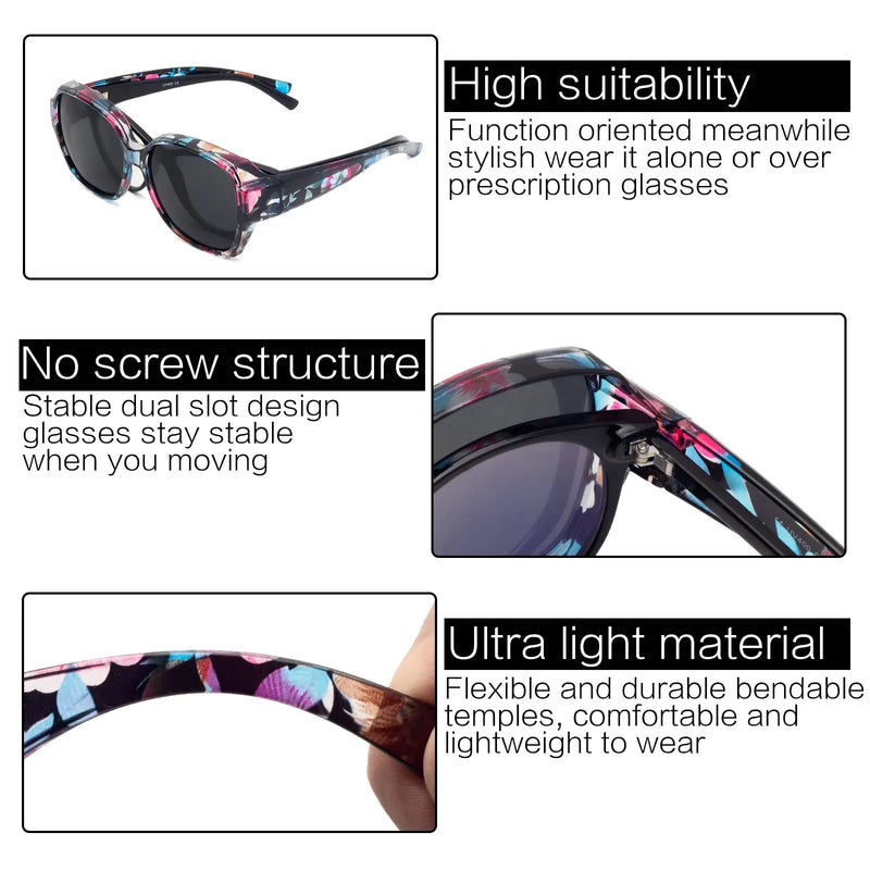 Square Fit-Over Sunglasses for Glasses Wearers