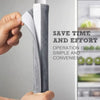 A hand is holding two oil-proof refrigerator handle covers, showing their texture and design.