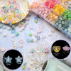 Acrylic Star & Heart Beads Set with Golden Foil Finish