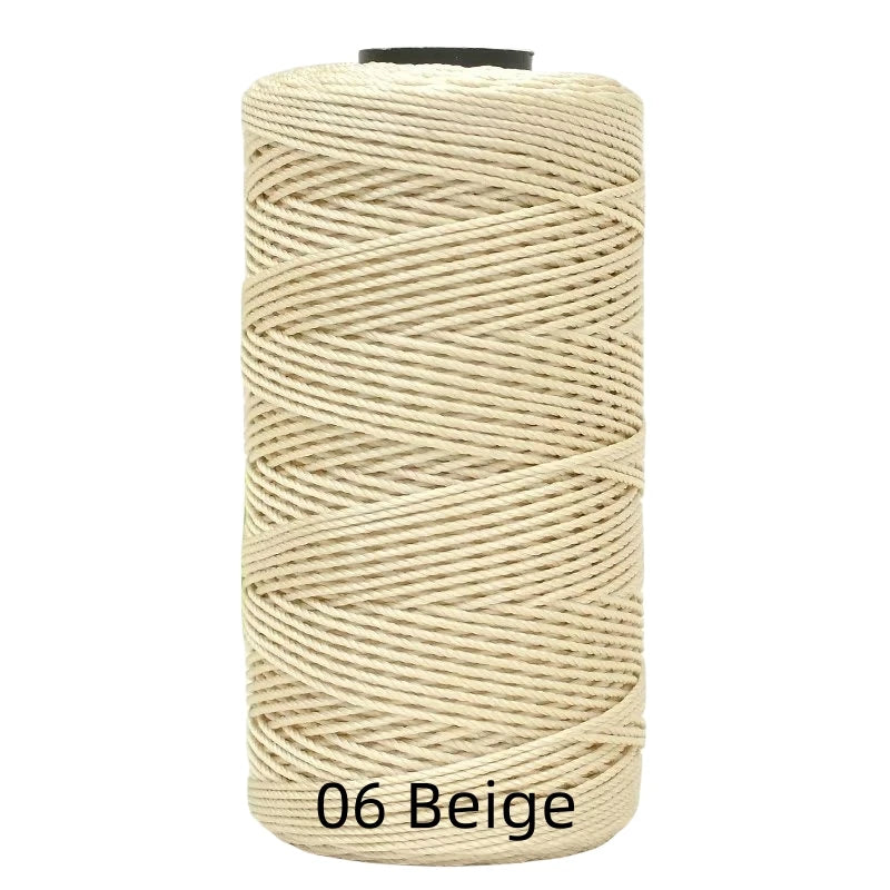 Spool of beige ice silk crochet yarn for knitting and DIY crafts
