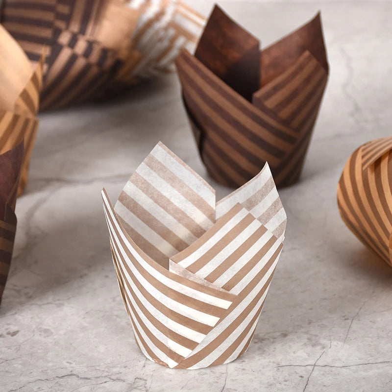 Tulip Cupcake Liners (50-Pack) – Food-Grade Baking Cups for Muffins & Cupcakes