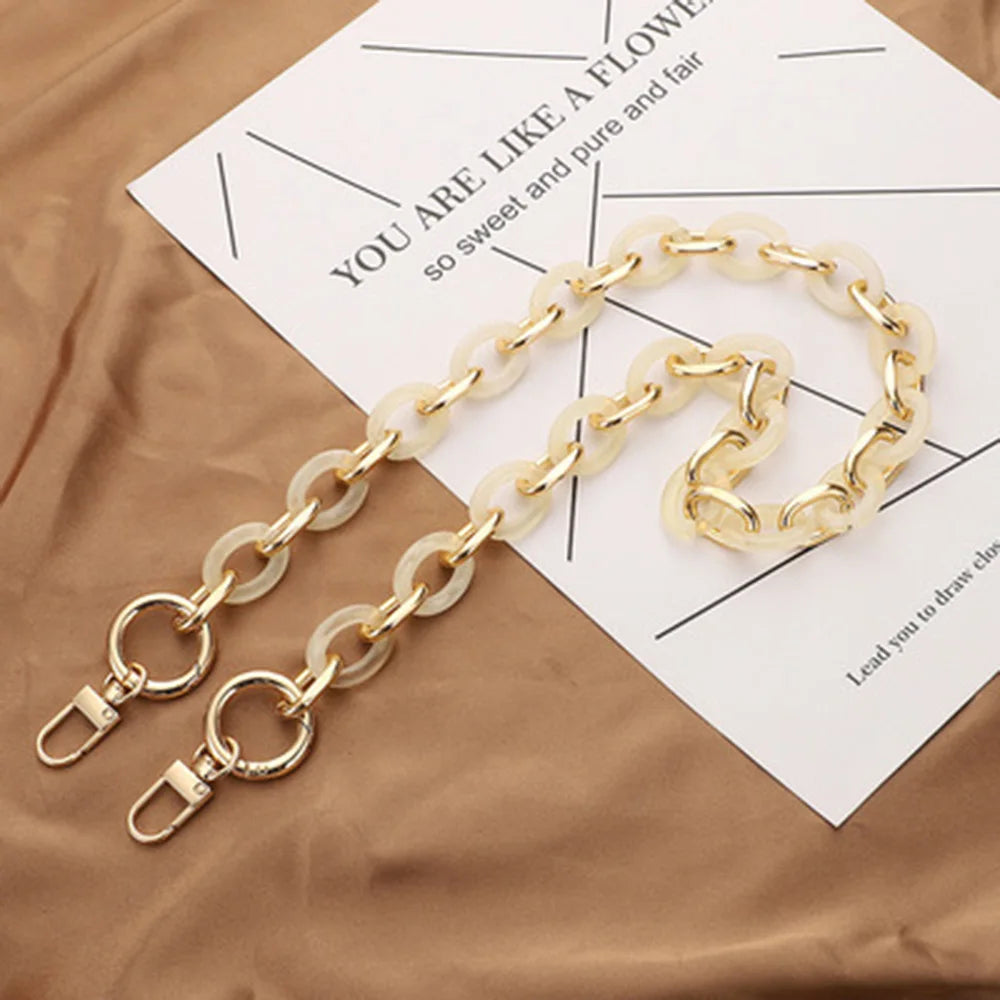 Acrylic Handbag Chain with Resin Accents