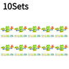 A set of ten frog balance math learning toys for children, featuring various colored frogs and corresponding number tiles.