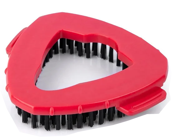 Red 360° rotating spin mop head replacement with a triangle fit for cleaning.
