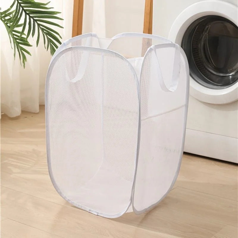Pop-Up Mesh Laundry Hamper for Home and Travel