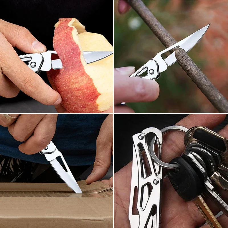 Folding Stainless Steel Fruit Knife with Non-Slip Handle