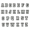 A set of uppercase letter PVC pins for decorating shoes, sandals, and clogs.