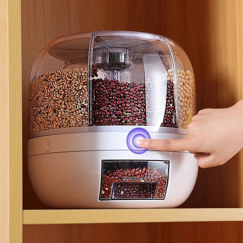 360° Rotating 6-Compartment Dry Food Dispenser