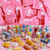 A collection of miniature resin food and drink figurines in various colors and shapes for DIY decor.