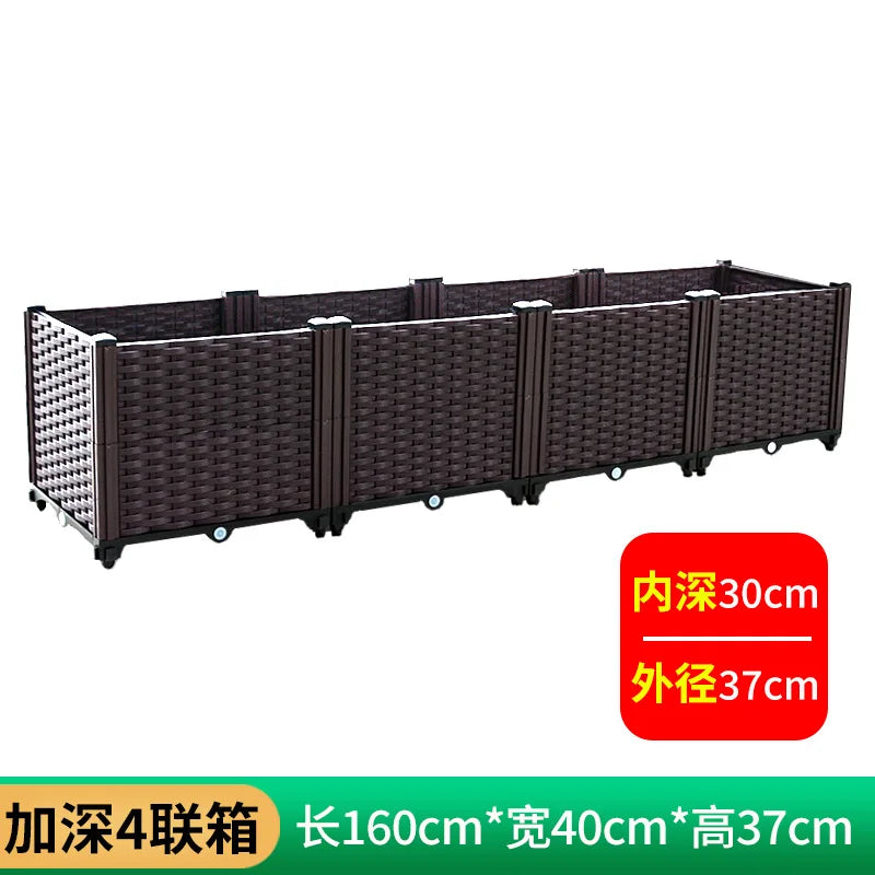 Cache-pot en plastique époxy de balcon surdimensionné