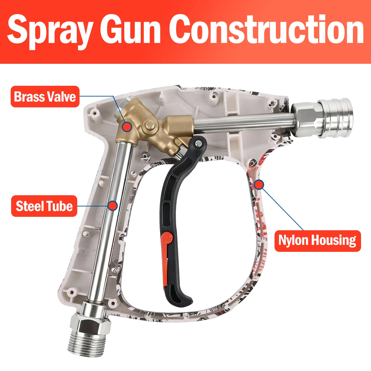 Pressure Washer Short Spray Gun with Snow Foam Lance Set