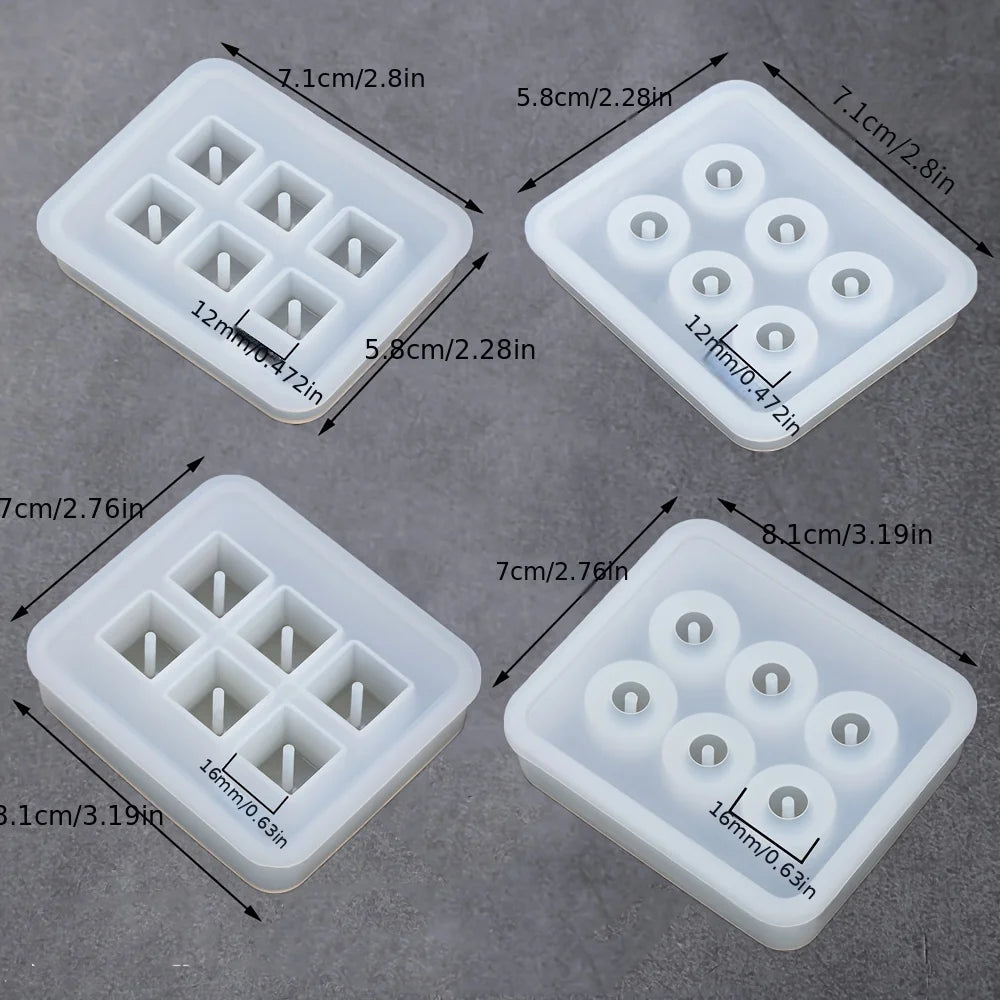 Four silicone molds for crystal ball beads and jewelry making with various sizes