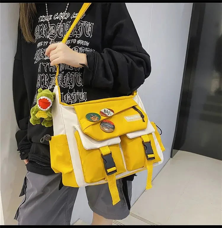 Harajuku Nylon Crossbody Bag with Adjustable Strap