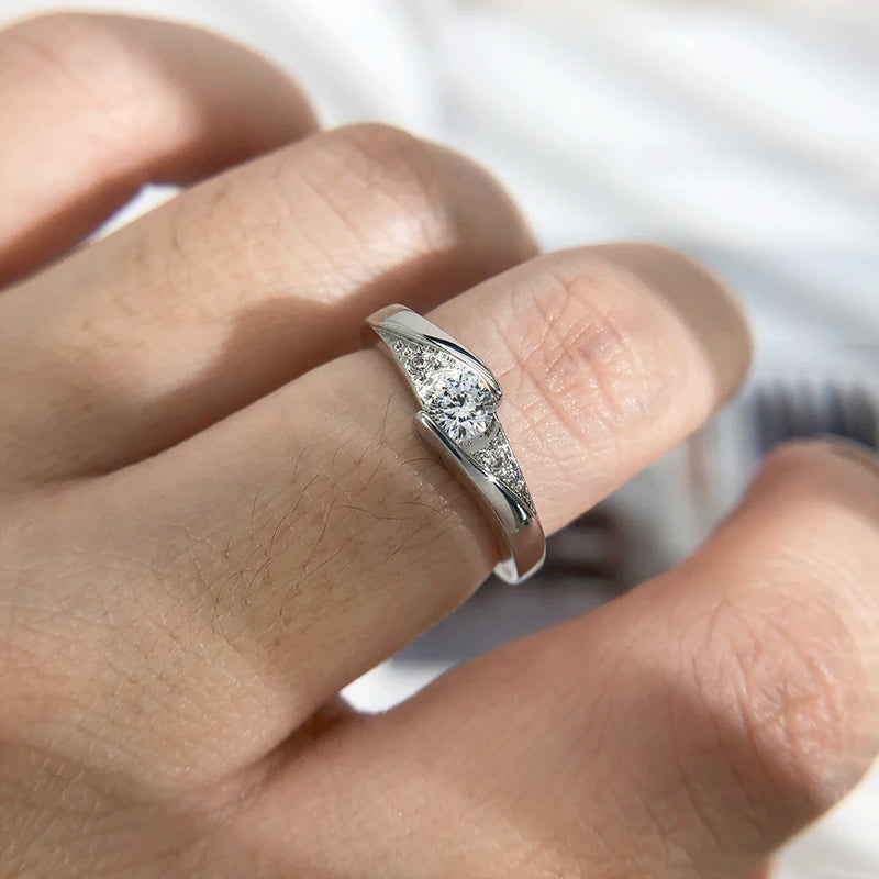 Classic Silver Cubic Zirconia Wedding Ring