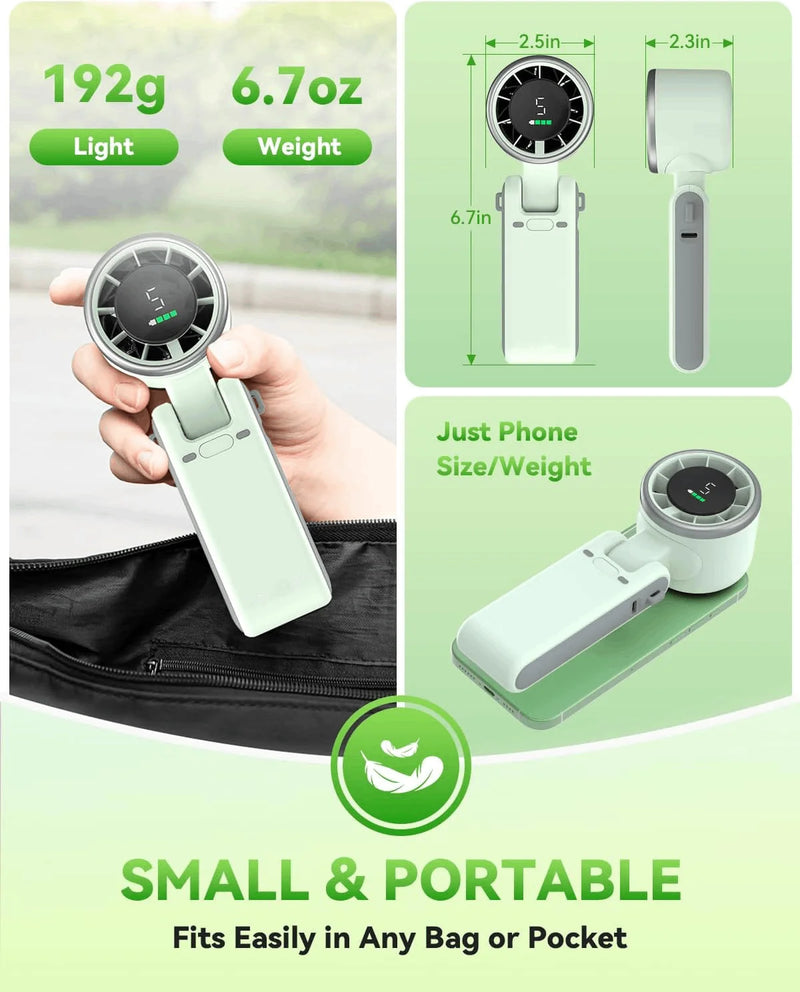 Portable Foldable Handheld Fan with USB-C Charging