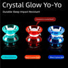 A set of Crystal Glow Yo-Yos featuring sky blue, red, and blue crystal balls.