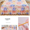 Floral Bed Skirt Set with Anti-Slip Mattress Cover